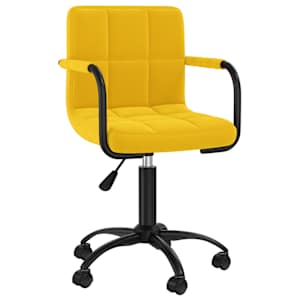 vidaXL Pasukamos valgomojo kėdės, 2vnt., garstyčių geltonos, aksomas