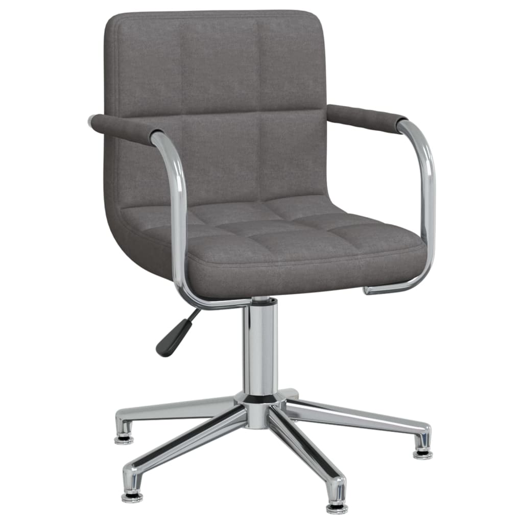 

vidaXL Eetkamerstoelen draaibaar 2 st stof donkergrijs