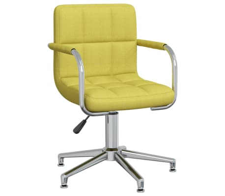 vidaXL Pasukamos valgomojo kėdės, 2vnt., žalios spalvos, audinys