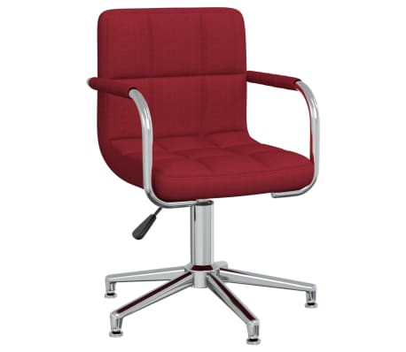 vidaXL Pasukamos valgomojo kėdės, 2vnt., raudonojo vyno, audinys