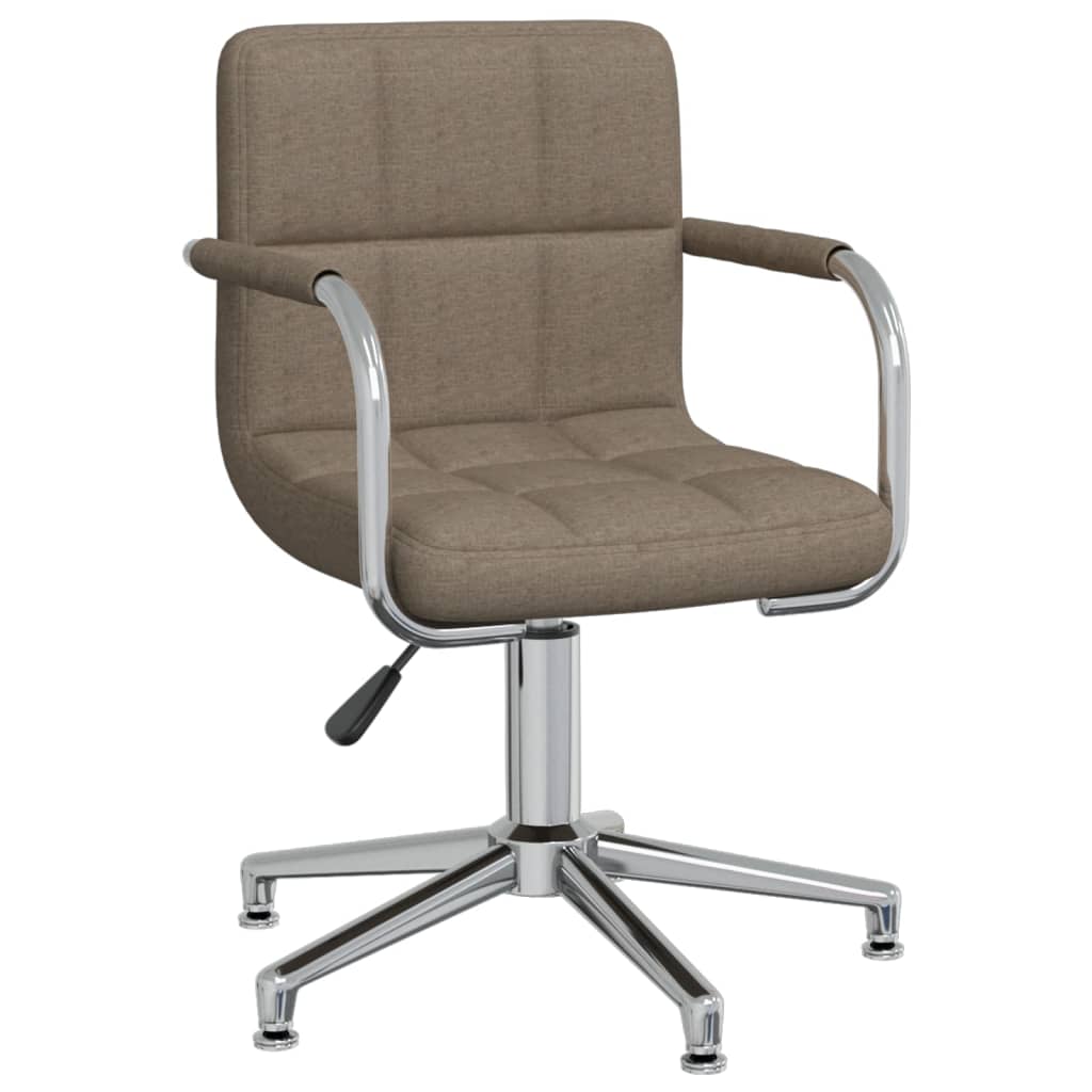 

vidaXL Eetkamerstoelen 2 st draaibaar stof taupe