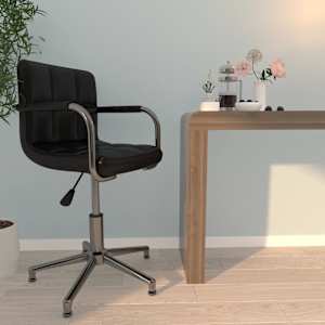 Vrtljiv pisarniški stol črno umetno usnje