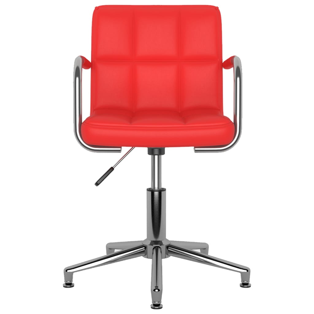 vidaXL Silla de oficina giratoria de cuero sintético rojo