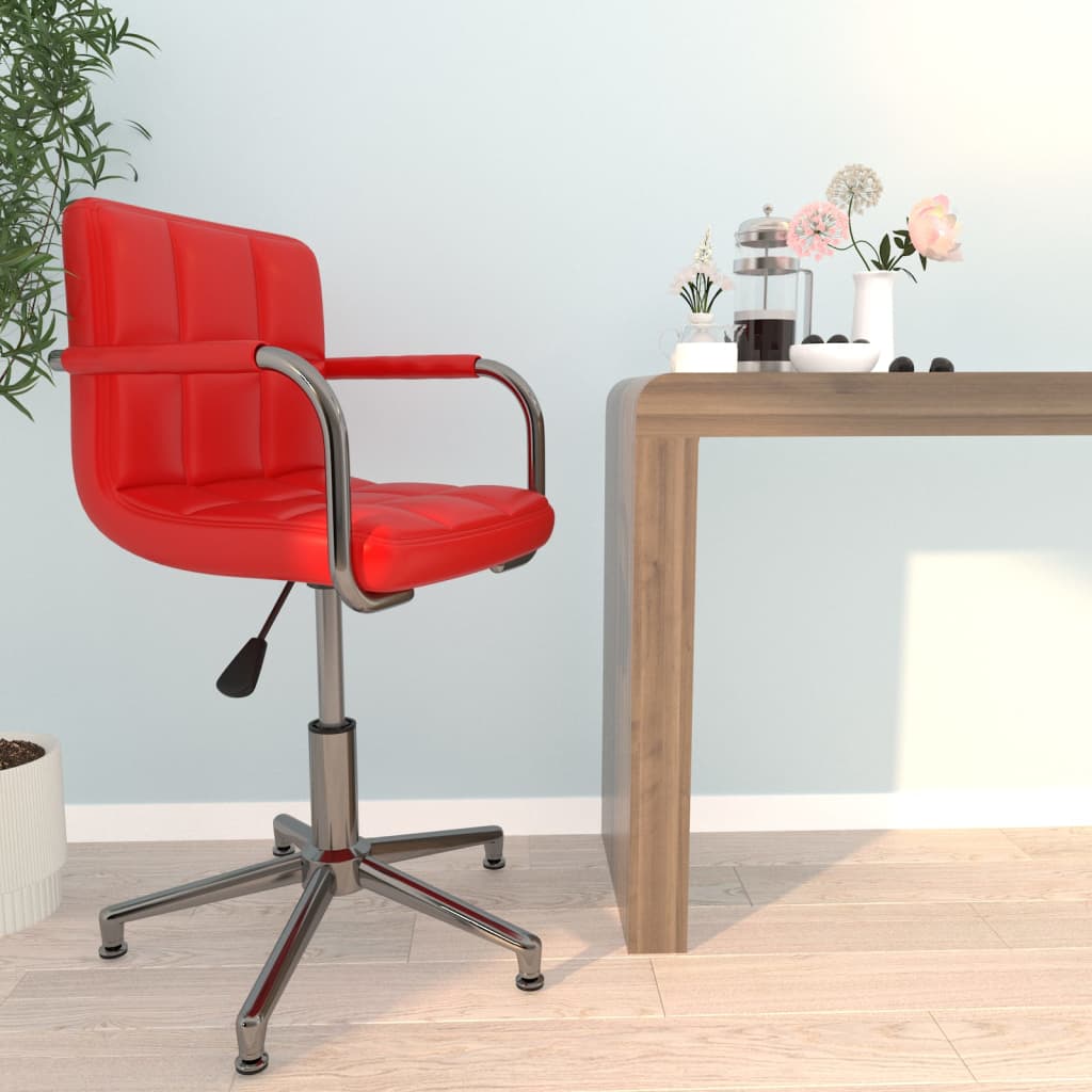 vidaXL Scaun de birou rotativ, roșu, piele ecologică vidaXL imagine noua 2022