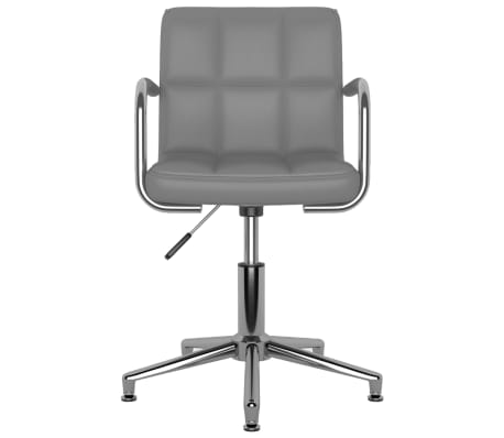 vidaXL Kantoorstoel draaibaar kunstleer grijs