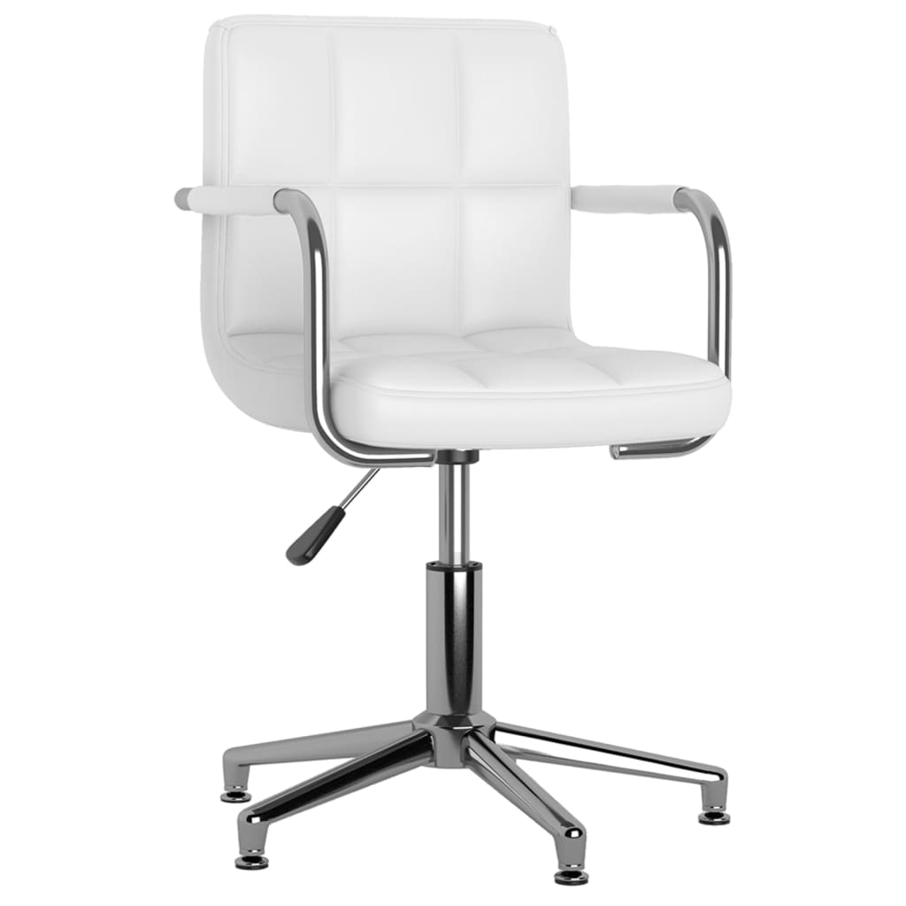 

vidaXL Eetkamerstoelen draaibaar 2 st kunstleer wit
