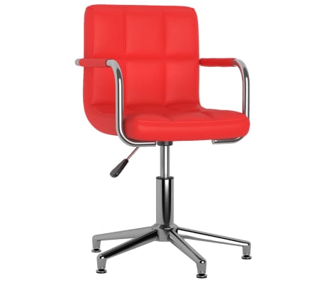vidaXL grozāmi virtuves krēsli, 2 gab., mākslīgā āda, sarkani