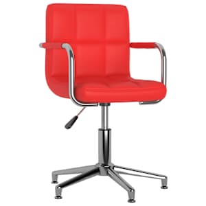 vidaXL Sillas de comedor giratorias 2 uds cuero sint&eacute;tico rojo