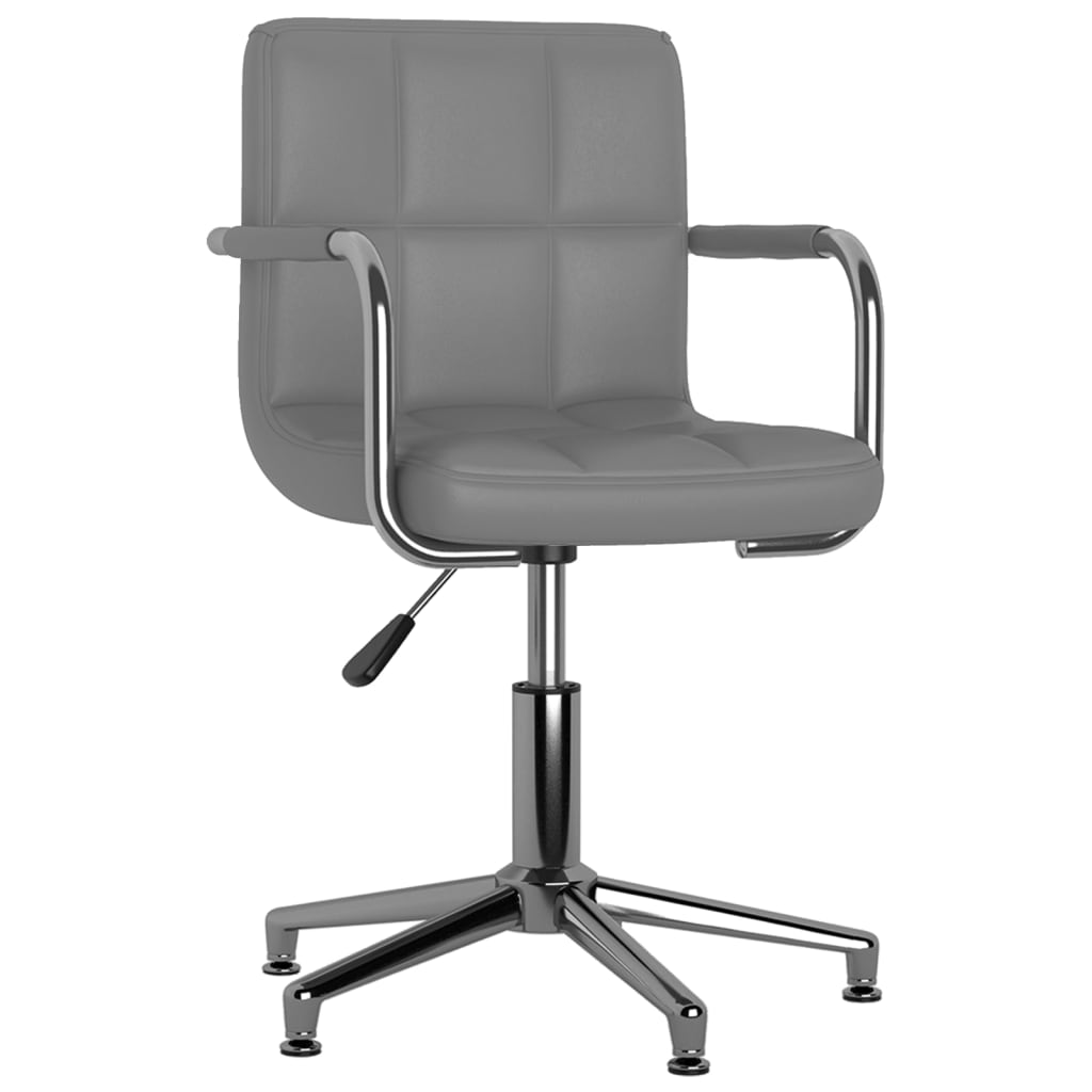 

vidaXL Eetkamerstoelen 2 st draaibaar kunstleer grijs
