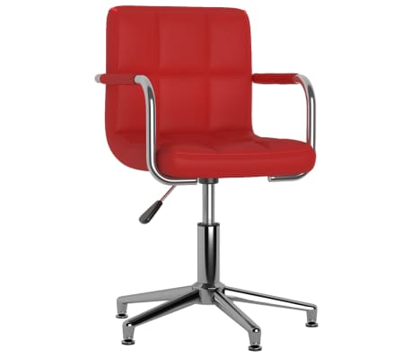 vidaXL Pasukamos valgomojo kėdės, 2vnt., vyno raudonos, dirbtinė oda