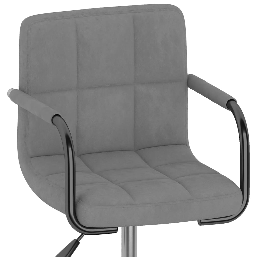 Въртящи се трапезни столове, 2 бр, светлосиви, кадифе