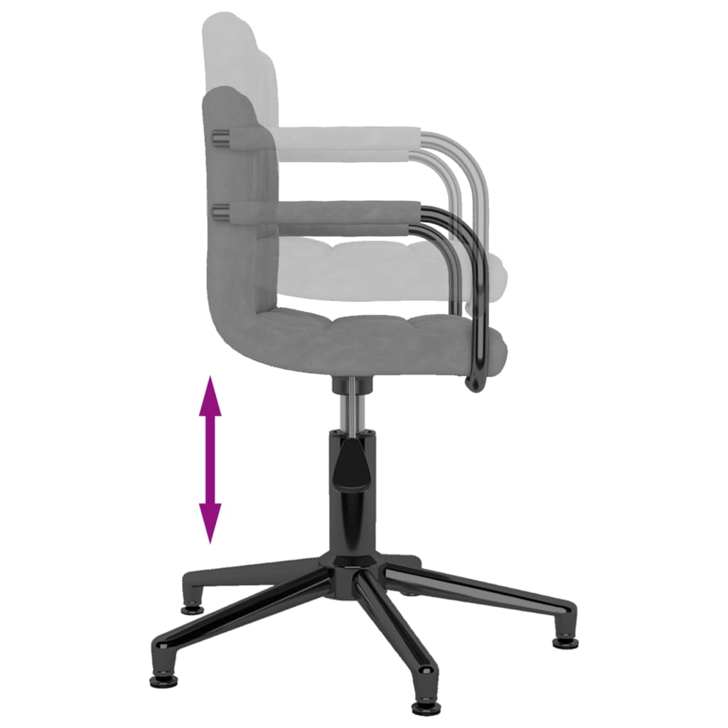 Въртящи се трапезни столове, 2 бр, светлосиви, кадифе