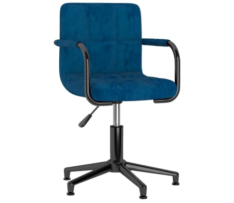 vidaXL Chaises pivotantes à manger lot de 2 bleu velours