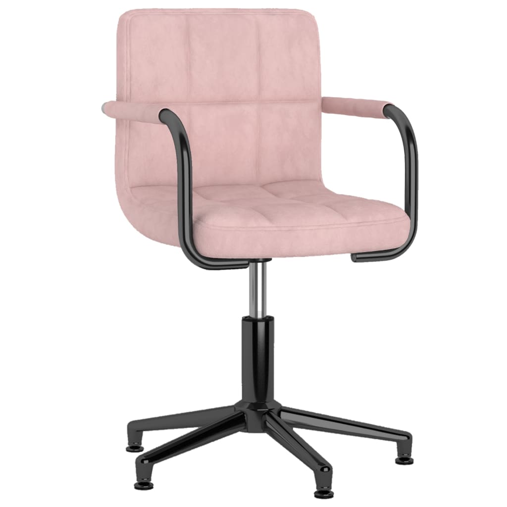 

vidaXL Eetkamerstoelen draaibaar 2 st fluweel roze