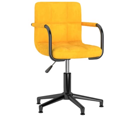 vidaXL Pasukamos valgomojo kėdės, 2vnt., garstyčių geltonos, aksomas