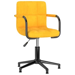 vidaXL Pasukamos valgomojo kėdės, 2vnt., garstyčių geltonos, aksomas