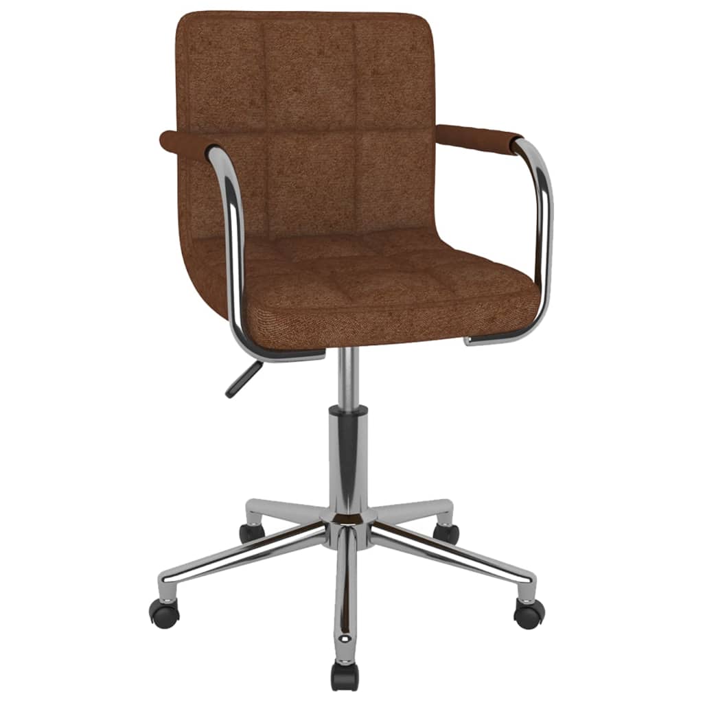 

vidaXL Eetkamerstoelen draaibaar 2 st stof bruin