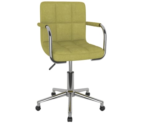 vidaXL Pasukamos valgomojo kėdės, 2vnt., žalios spalvos, audinys