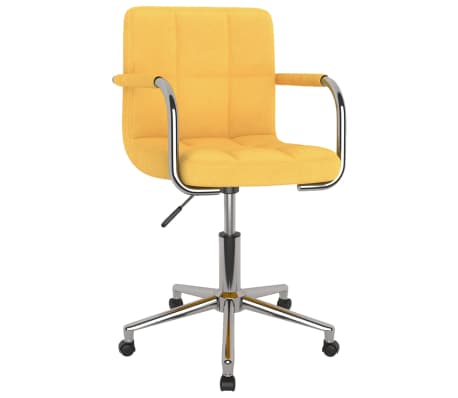vidaXL Pasukamos valgomojo kėdės, 2vnt., garstyčių geltonos, audinys