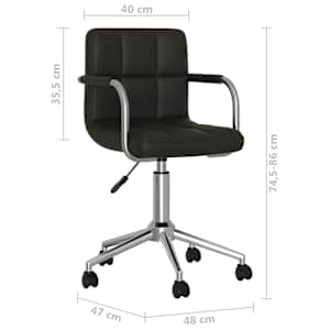 Otočná kancelářská židle černá umělá kůže - obrázek 9
