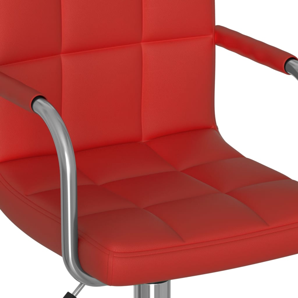 Okretna uredska stolica od umjetne kože crvena boja vina