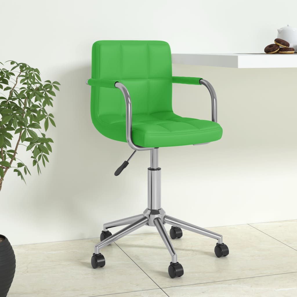 vidaXL Scaun de birou pivotant, verde, piele ecologică vidaXL imagine noua 2022