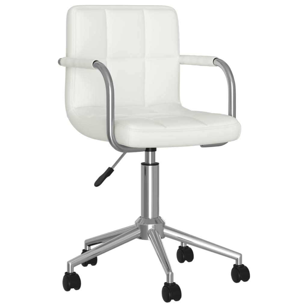 

vidaXL Eetkamerstoelen draaibaar 2 st kunstleer wit