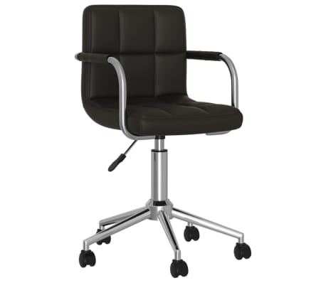 vidaXL Pasukamos valgomojo kėdės, 2vnt., juodos spalvos, dirbtinė oda