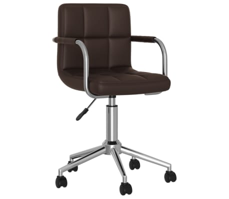 vidaXL Pasukamos valgomojo kėdės, 2vnt., rudos spalvos, dirbtinė oda