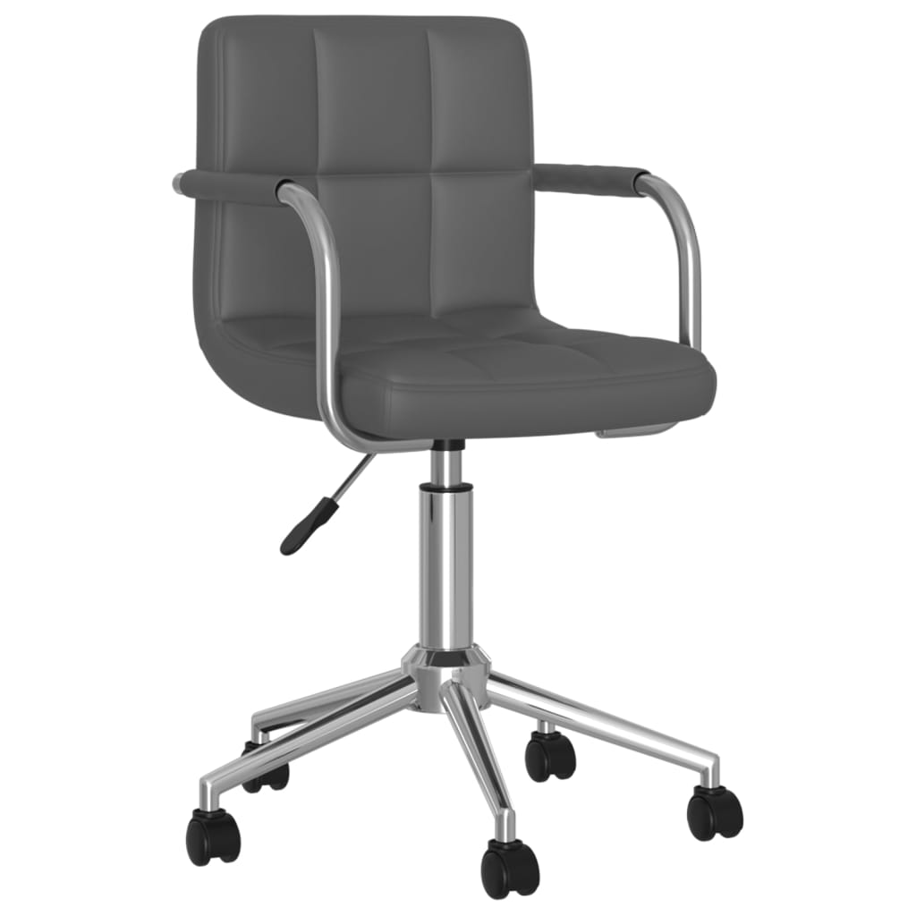 

vidaXL Eetkamerstoelen draaibaar 2 st kunstleer grijs