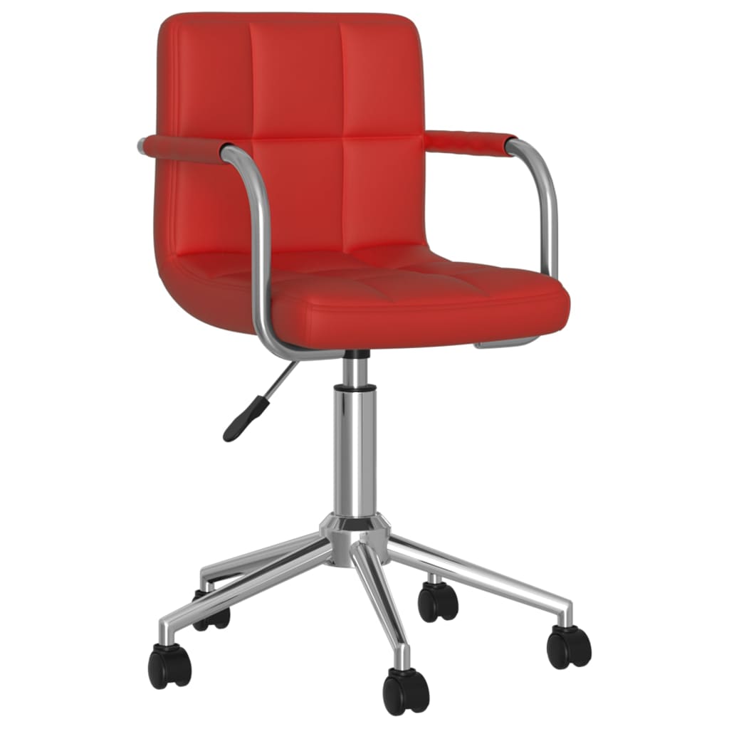 

vidaXL Eetkamerstoelen draaibaar 2 st kunstleer wijnrood