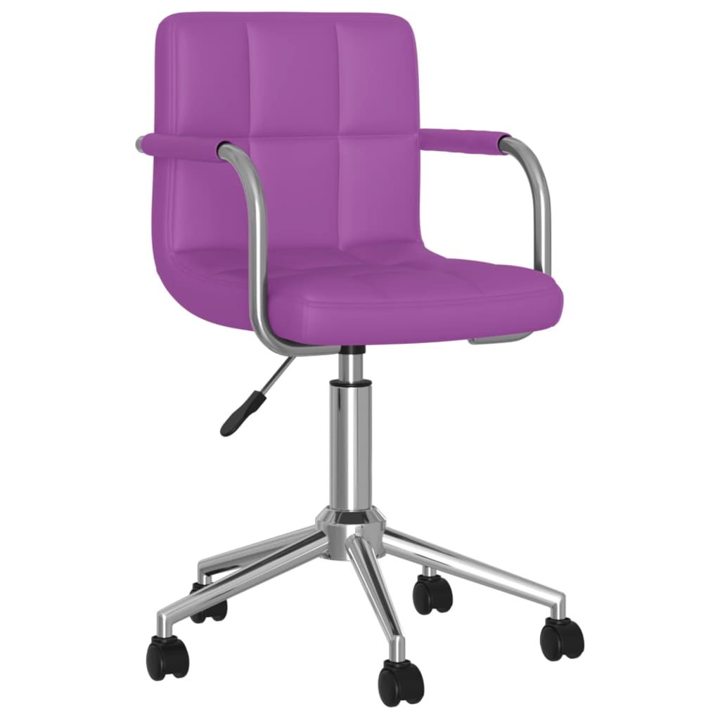 

vidaXL Eetkamerstoelen draaibaar 2 st kunstleer paars