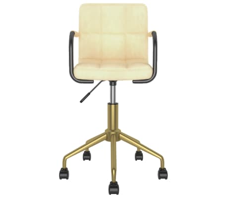 vidaXL Pasukama valgomojo kėdė, kreminės spalvos, aksomas