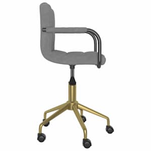 Otočná jídelní židle světle šedá samet - obrázek 4