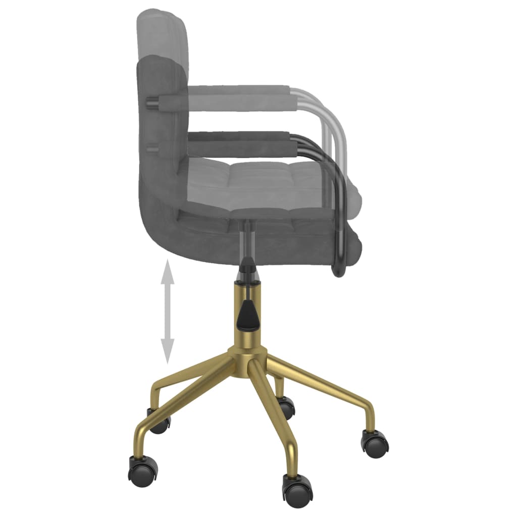 sötétszürke bársony forgó étkezőszék