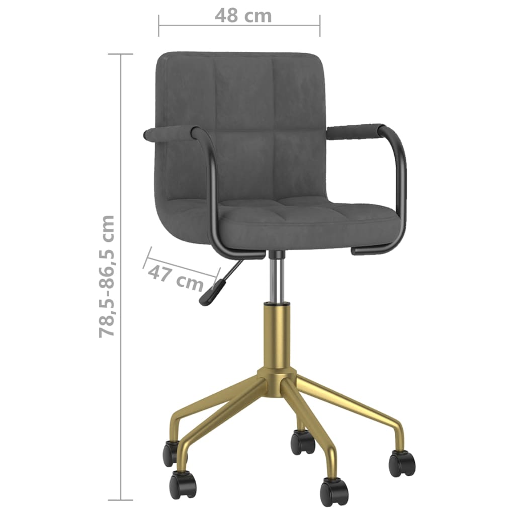 sötétszürke bársony forgó étkezőszék