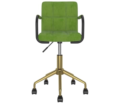 vidaXL Otočná jídelní židle světle zelená samet