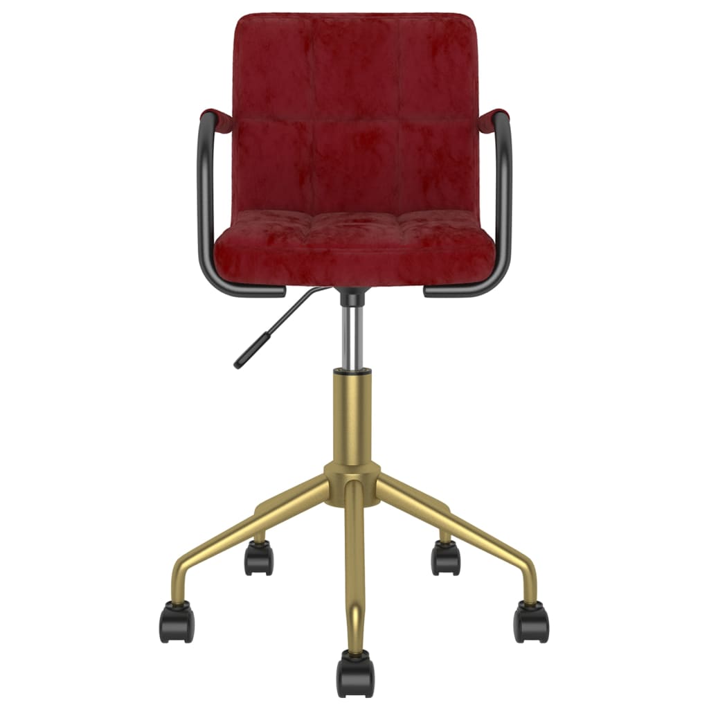 

vidaXL Eetkamerstoelen draaibaar 2 st fluweel wijnrood