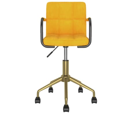 vidaXL Cadeiras de jantar giratórias 2 pcs veludo amarelo mostarda