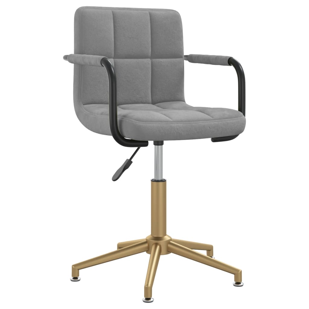 

vidaXL Eetkamerstoelen draaibaar 2 st fluweel lichtgrijs