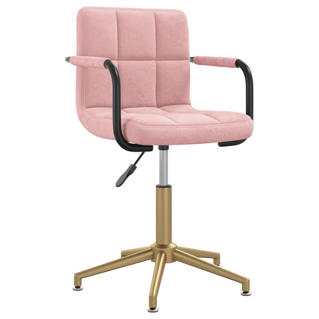 

vidaXL Eetkamerstoelen draaibaar 2 st fluweel roze