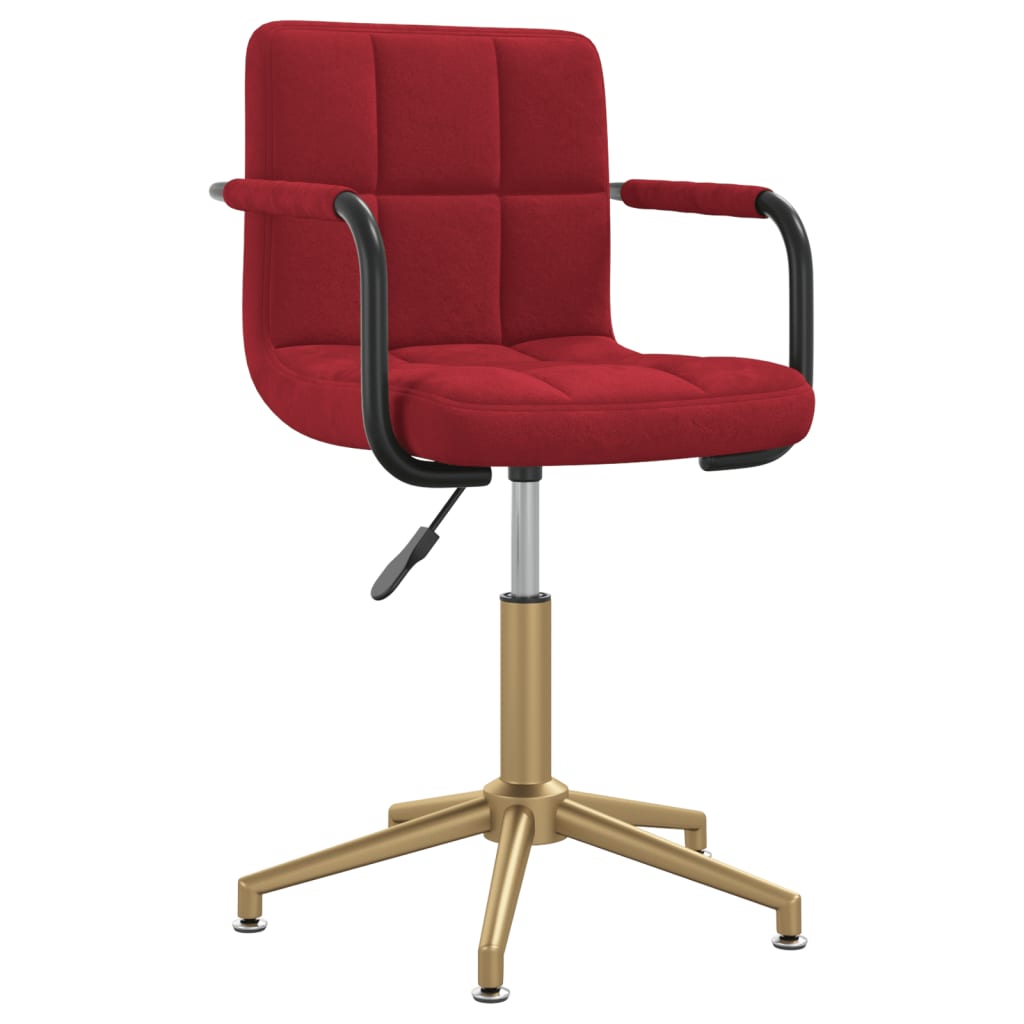 

vidaXL Eetkamerstoelen draaibaar 2 st fluweel wijnrood