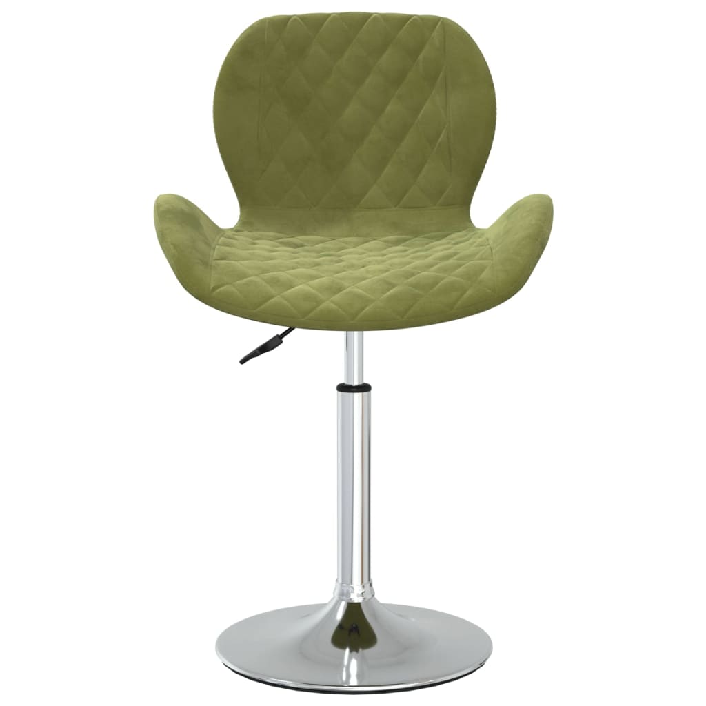 vidaXL Chaise pivotante de salle à manger Vert clair Velours