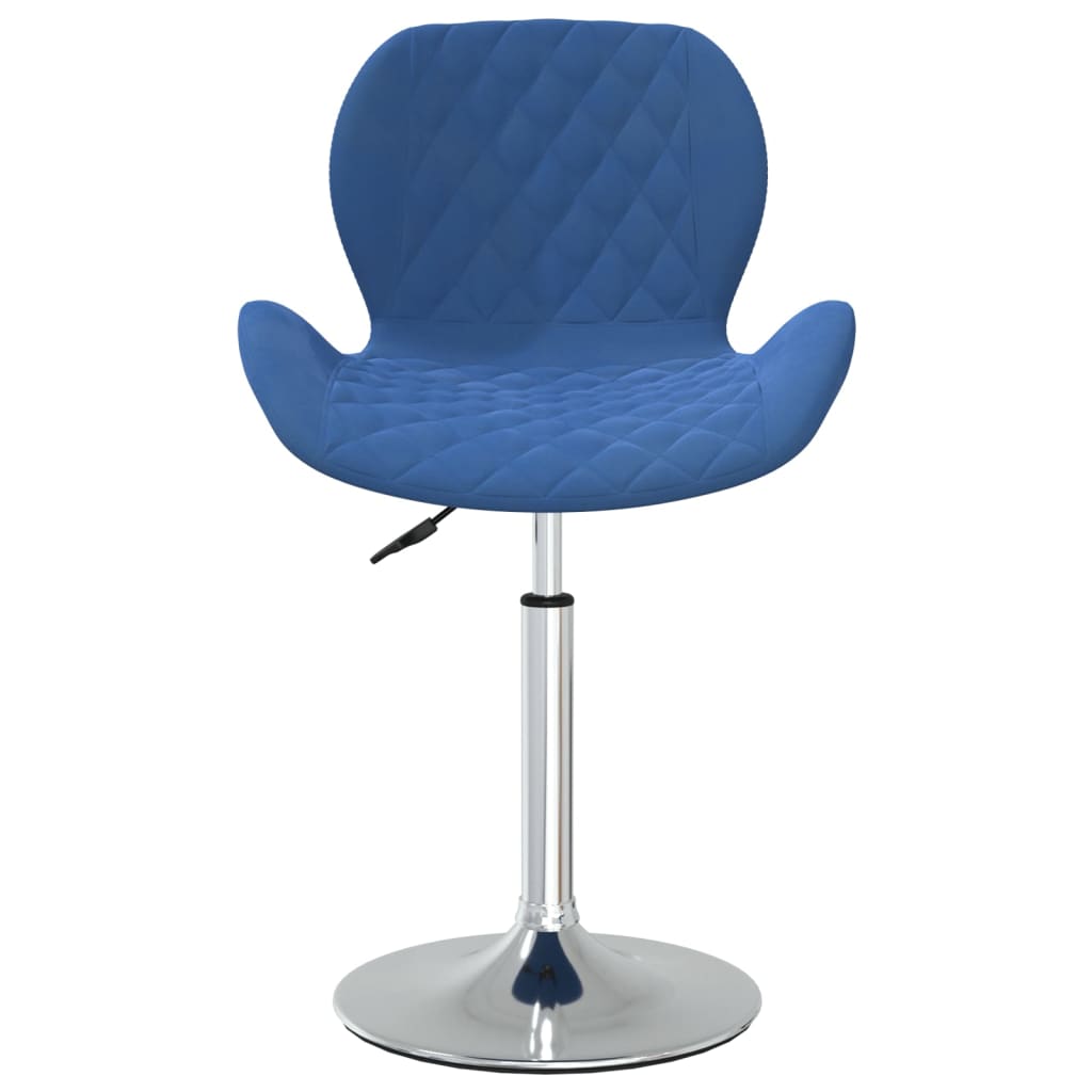 vidaXL Chaise pivotante de salle à manger Bleu Velours