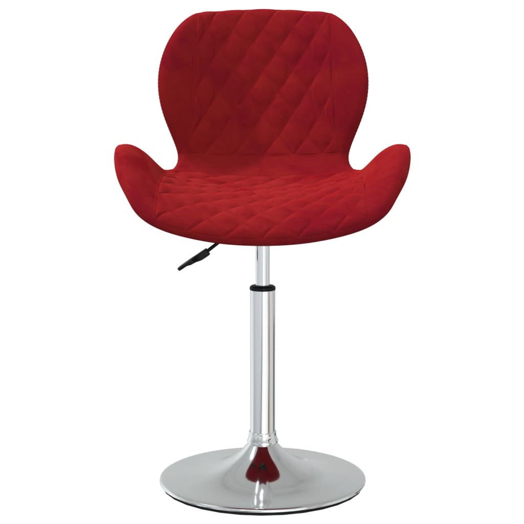 vidaXL Pasukama valgomojo kėdė, raudonojo vyno spalvos, aksomas