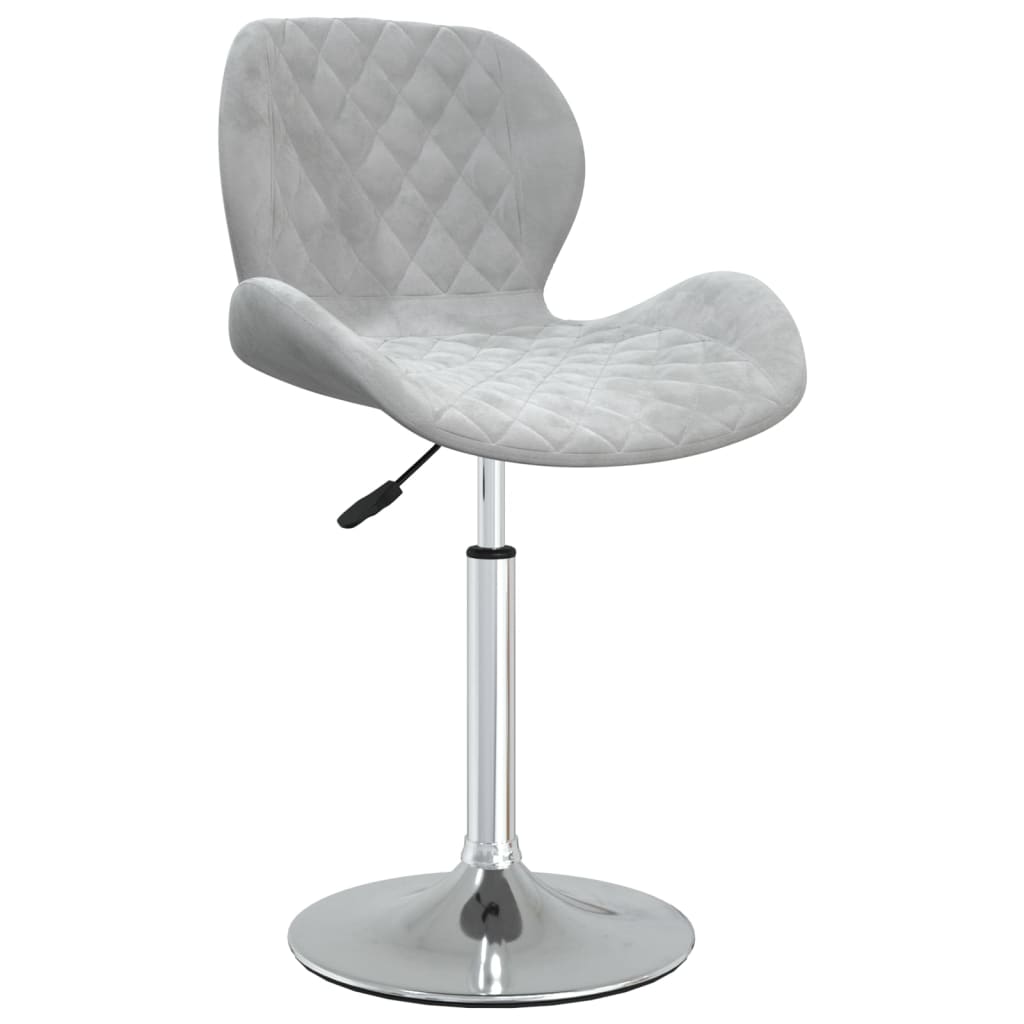 

vidaXL Eetkamerstoelen draaibaar 2 st fluweel lichtgrijs
