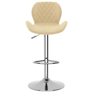 vidaXL Baro taburetė, kreminės spalvos, aksomas