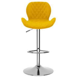 vidaXL Baro taburetė, garstyčių geltonos spalvos, aksomas
