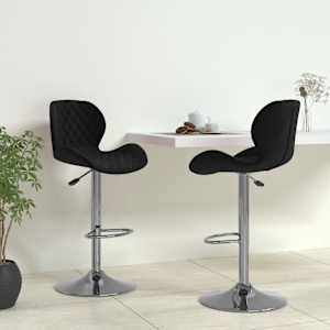 vidaXL baaritoolid 2 tk, must, samet