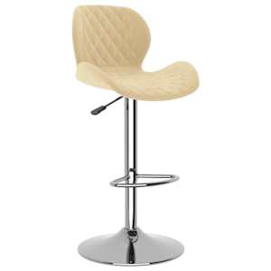 vidaXL Baro taburetės, 2vnt., kreminės spalvos, aksomas